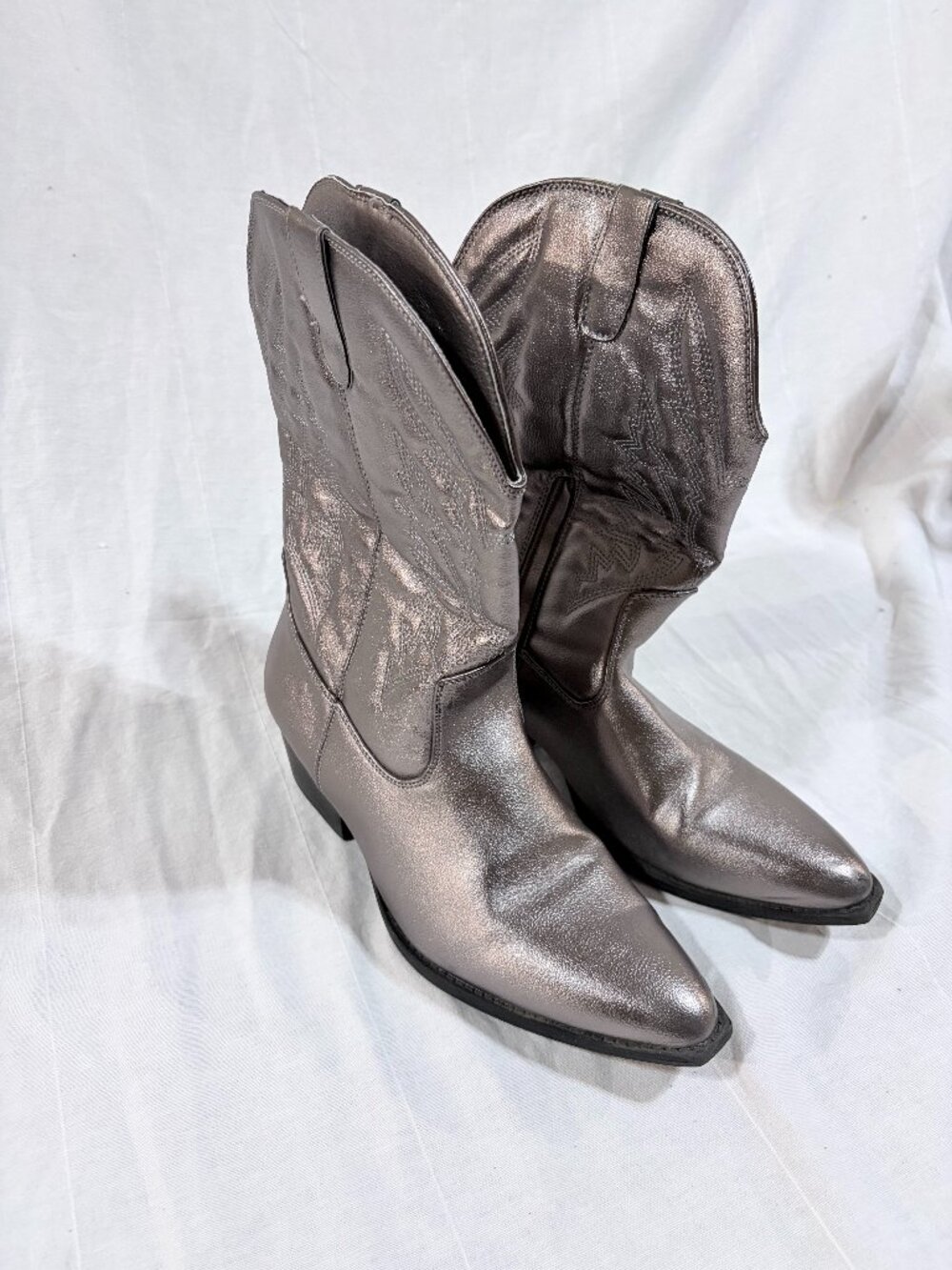 Portland Boot Company Womens Boot Olympia Western Gunmetal Metallic Size 10